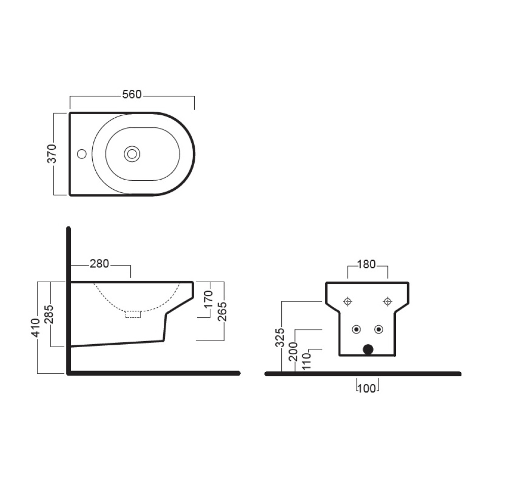 Биде подвесное Hatria Daytime (Y0YP01) белый