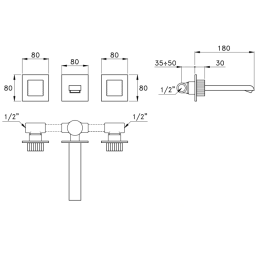 Фото Stella Casanova Встраиваемый смеситель для раковины 3868TR, цвет: хром