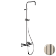 Душевая система термостатическая с изливом Remer Elegance EQ34ASSDNZ, никель брашированный PVD