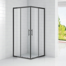 Фото Душевой уголок Cezares ECO-O-A-2-90-C-NERO, 90 х 90 х 190 см, стекло прозрачное