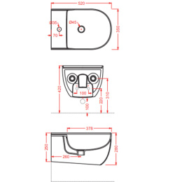 Подвесные биде Биде подвесное ArtCeram The one (THB001 12 00)