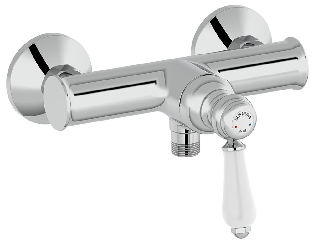 Фото Смеситель Jacob Delafon Louise E24362-CP для душа, хром/белый