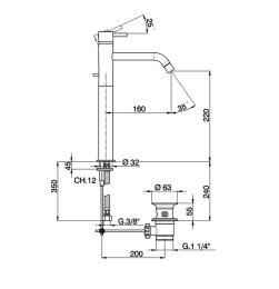 Смеситель для раковины Cisal Less Minimal LM00152021, хром