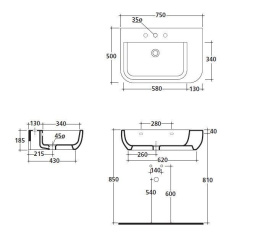 Подвесная раковина Galassia XES (9902)