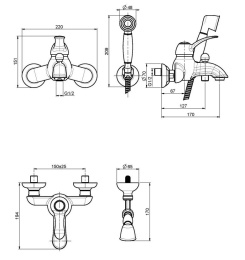 FIMA Carlo Frattini Lamp F3304CR Смеситель для ванны