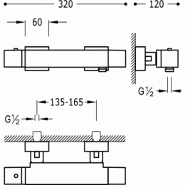 Фото Термостат для душа Tres Cuadro 107164