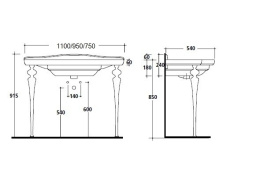 Фото Ножки под раковину Galassia Ethos (8447)