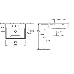 Раковина 710665R2 VILLEROY&BOCH O'NOVO, 650х500 мм