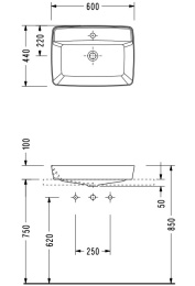 Накладная раковина Serel Rita 60 см (RT30)