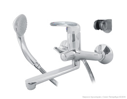 Фото Смеситель для ванны/раковины KARAT СЕРЕБРО NEXT короткий излив Варион 9025923