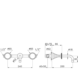 Фото Stella Titian Встраиваемый смеситель для раковины 3863TR, цвет: хром