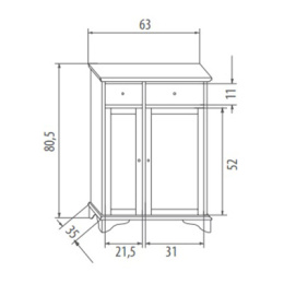 EBAN Grazia Тумба 63х35хh78,5см, Цвет: noce