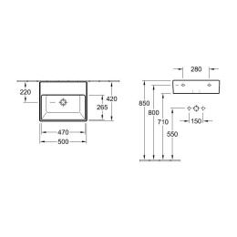 Раковина 513352R2 VILLEROY&BOCH Memento, 500х420 мм
