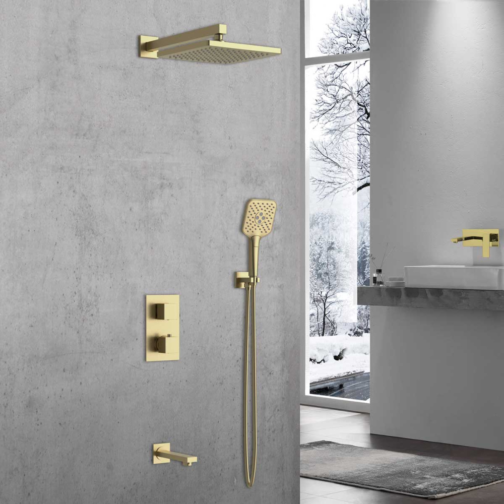 Фото Душевой комплект Vincea Next (VSFW-1N3TBG) золото брашированное