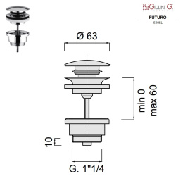 Комплектующие Слив для раковины универсальный Giulini бронза матовый  F5105LBROP