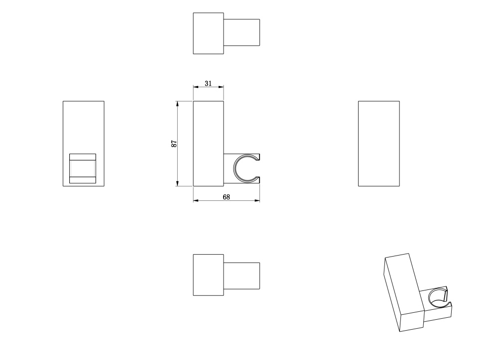Фото Настенный держатель Wonzon&Woghand (WW-994201-BG) Золото