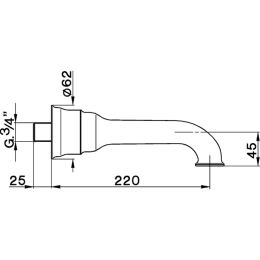 Излив для наполнения ванны Cisal AR00024221, хром