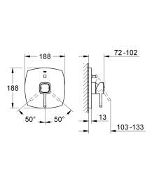 Фото Grohe Grandera 19920IG0 Смеситель для ванны, встраиваемый без излива