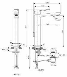 Фото Смеситель Ideal Standard Tonic II A6328AA для раковины, с донным клапаном