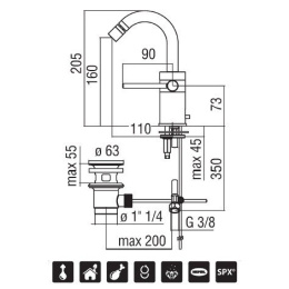 NOBILI Plus PL00139/1CR Смеситель для биде (хром)