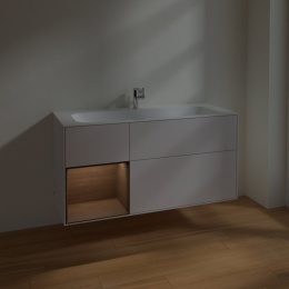 Villeroy Boch Finion F060GNGF Тумба под раковину 1196х498 мм (walnut veneer/glossy white)