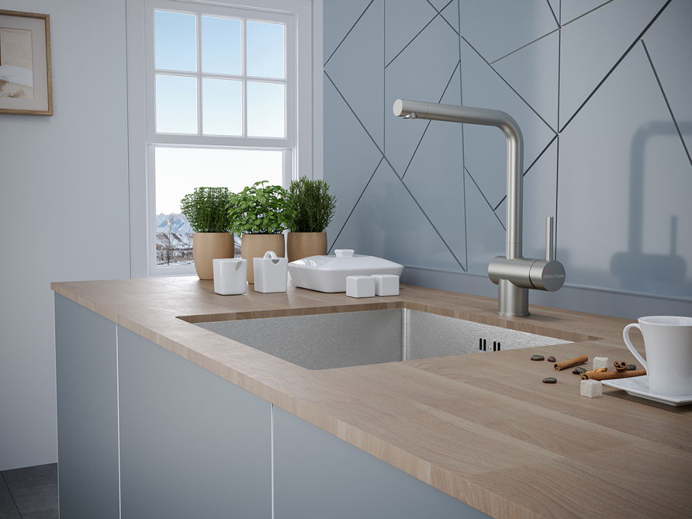 Смеситель для кухни Paulmark Spring (Sp212067-SS) нержавеющая сталь