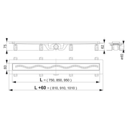 Душевой лоток AlcaPlast Simple (APZ8-750M) серый