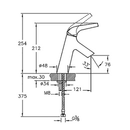 Смеситель для раковины Vitra Nest (A42300EXP) хром