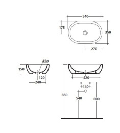 Фото Накладная раковина Galassia Midas (5233NB)