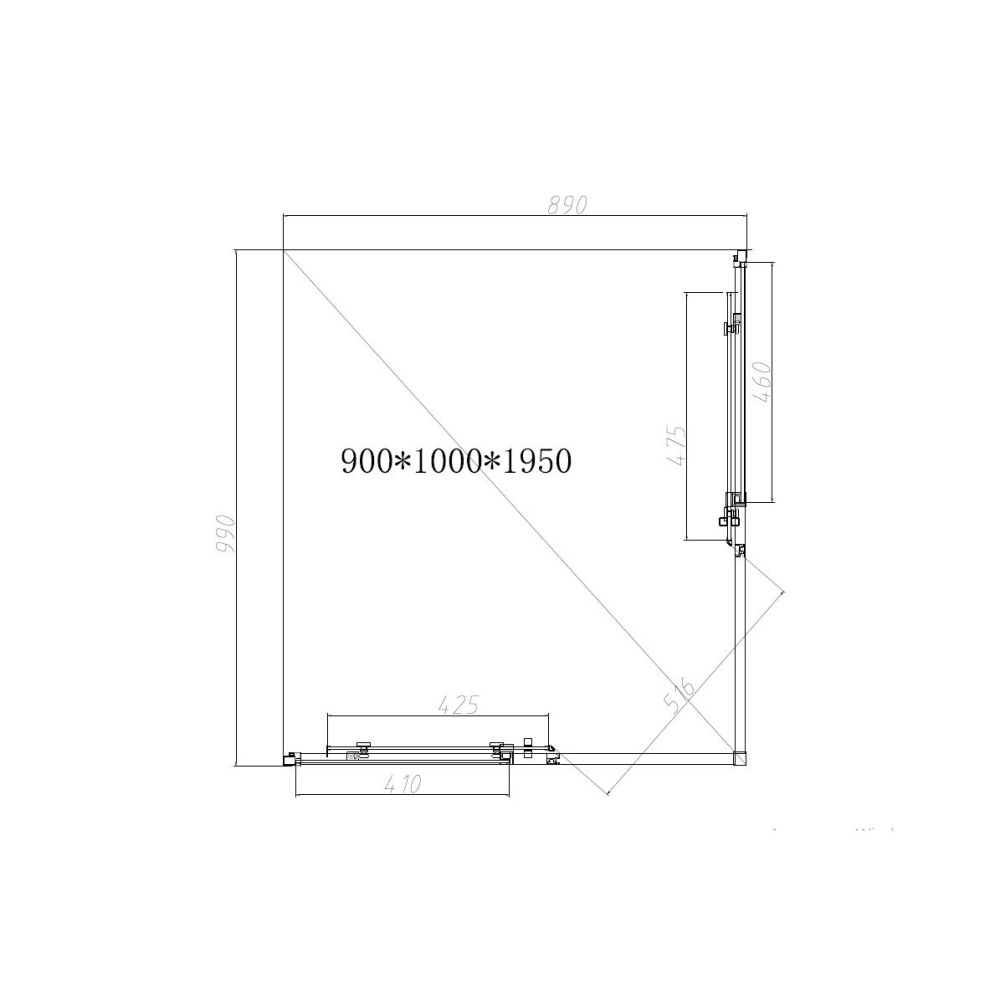 Душевой уголок Vincea Slim-N (VSS-4SN9010CLB) черный