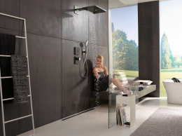 Переключатель на 3 положения 15736600 Hansgrohe ShowerSelect Glass (черный, хром)
