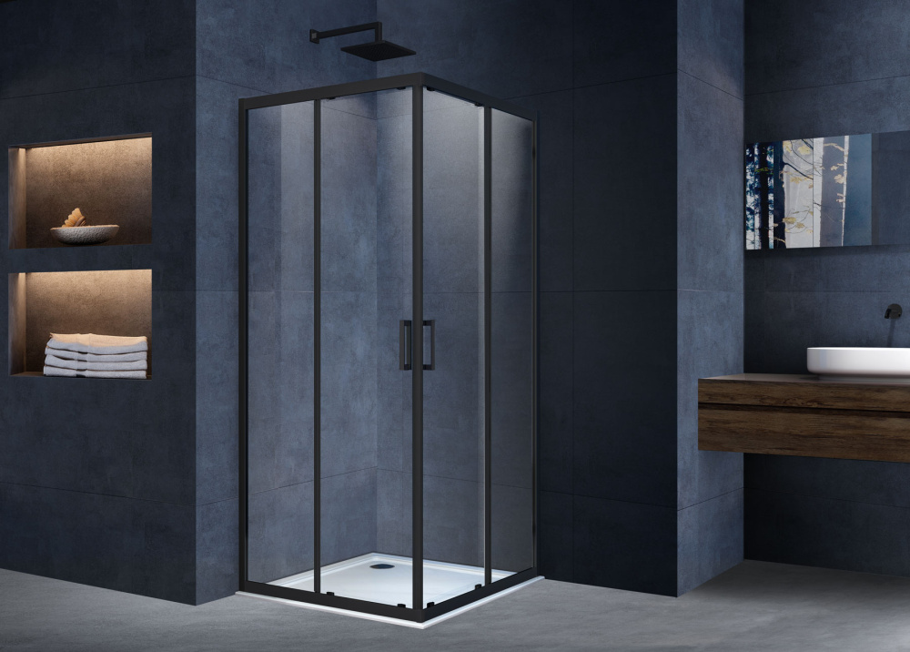 Душевой уголок Душевой уголок Vincea Alpha (VSS-3AL900CLB) черный