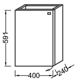 Тумба под раковину Jacob Delafon Pop Laminar EB285-N24, 40х60 оранжевый