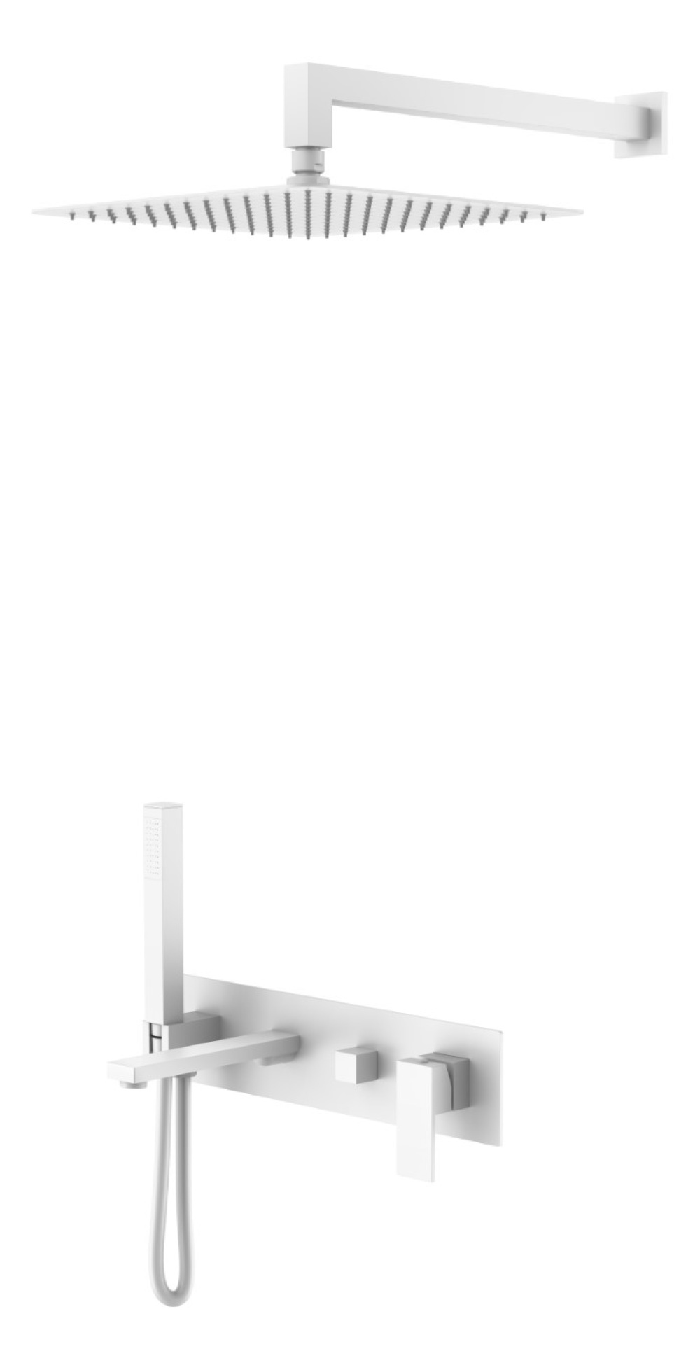 Фото Cмеситель для умывальника Boheme Qubic (474-MW) белый, матовый