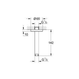Потолочный душевой кронштейн Grohe Rainshower 28724000, 14,2 см