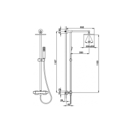 Фото Душевая система Cisal Cubic CUC7803021, хром