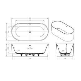 Акриловая ванна BelBagno 180х80 (BB705-1800-800) Белый