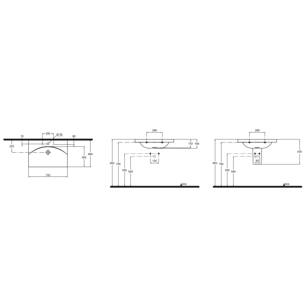 Раковина Ideal Standard Daylight K072601 70 см