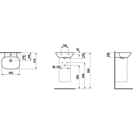 Раковина Laufen Ino 8153010001041, 45*41 см (8.1530.1.000.104.1)