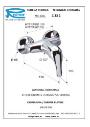 Смеситель Remer для душа RR C33 2