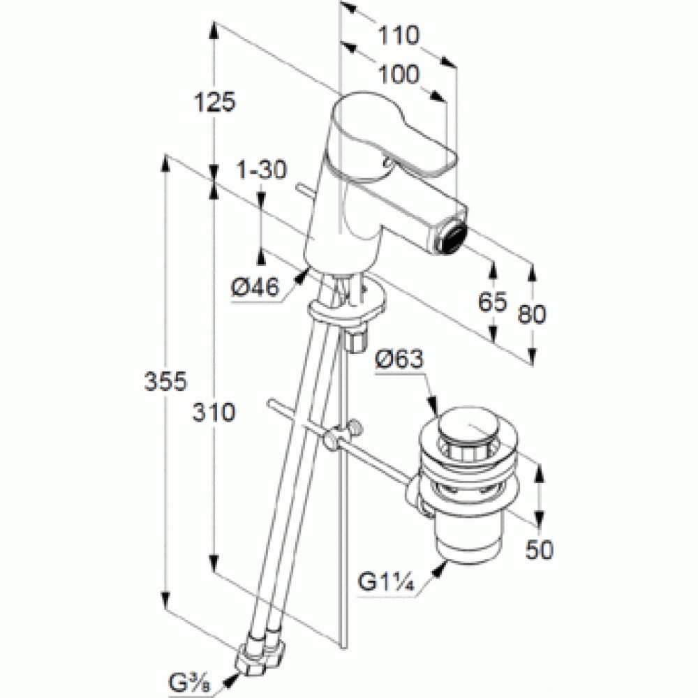 Фото Смеситель для биде Kludi Pure&Easy (375339165) белый