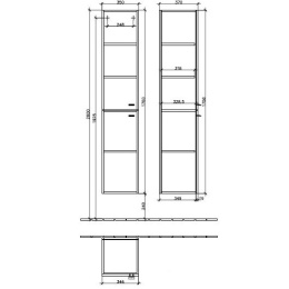 Шкаф-пенал 9719N1BM VILLEROY&BOCH Central Line, 350 x 1760 x 370 мм