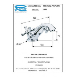 Смеситель для кухни Remer RR 13LI DO золото
