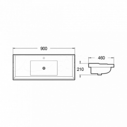Раковина врезная сверху SantiLine (SL-2112 (90)) белый