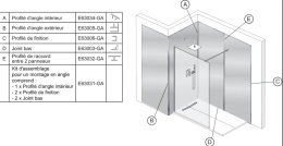 Монтажный комплект Jacob Delafon Panolux E63031-GA, для установки душевого уголка, серый