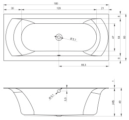 Фото Акриловая ванна 180x80 Riho (B142001105)