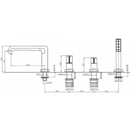 Смеситель на борт ванны BelBagno UNO UNO-BVD4-CRM