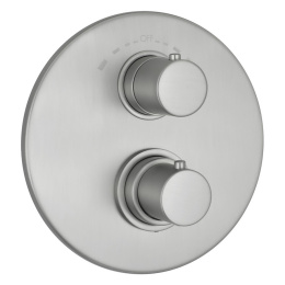 Фото Термостат для душа встраиваемый с переключателем на 2 потребителя Giulini Futuro никель матовый  F82