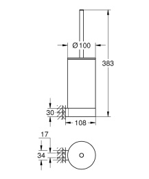 Ершик для туалета с держателем Grohe Selection 41076A00, черный графит глянец