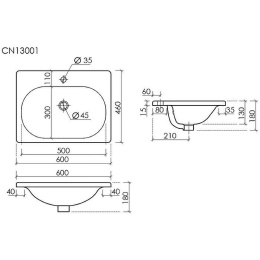 Фото Раковина Ceramicanova Sabo 60 CN13001 Белая